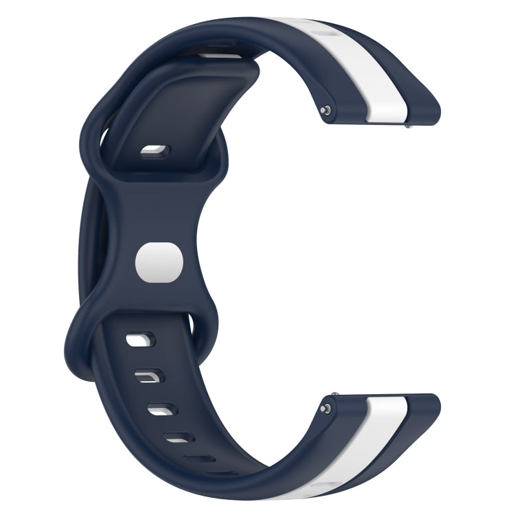 For Huawei Watch GT Runner 20mm Butterfly Buckle Two-Color Silicone Watch Band(White+Blue) - free shipping - PMC TechLife - Order now!
