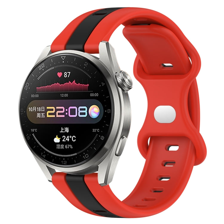 For Huawei Watch 3 Pro 20mm Butterfly Buckle Two-Color Silicone Watch Band(Red+Black) - free shipping - PMC TechLife - Order now!