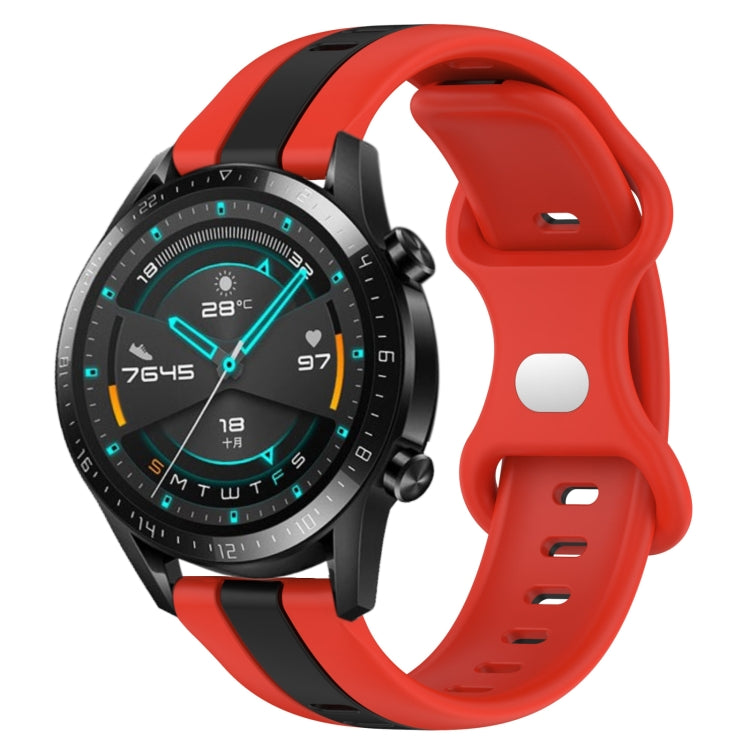 For Huawei GT2 46mm 20mm Butterfly Buckle Two-Color Silicone Watch Band(Red+Black) - free shipping - PMC TechLife - Order now!