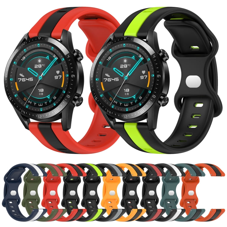 For Huawei GT2 46mm 20mm Butterfly Buckle Two-Color Silicone Watch Band(Red+Black) - free shipping - PMC TechLife - Order now!