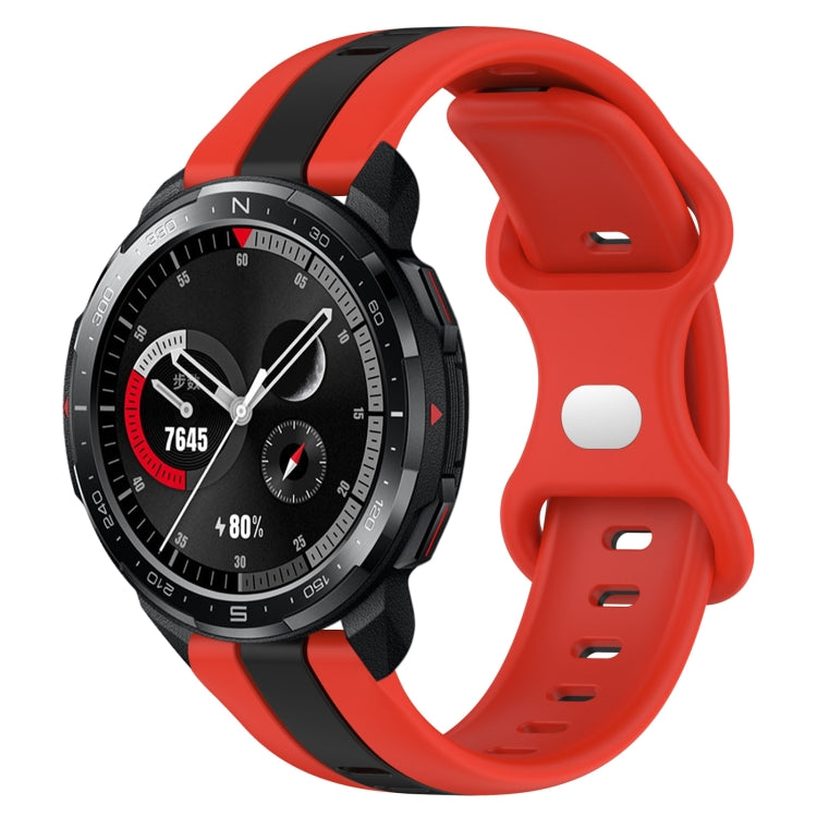 For Honor Watch GS Pro 20mm Butterfly Buckle Two-Color Silicone Watch Band(Red+Black) - free shipping - PMC TechLife - Order now!