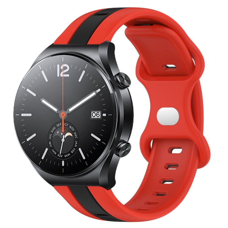 For Xiaomi MI Watch S1 22mm Butterfly Buckle Two-Color Silicone Watch Band(Red+Black) - free shipping - PMC TechLife - Order now!