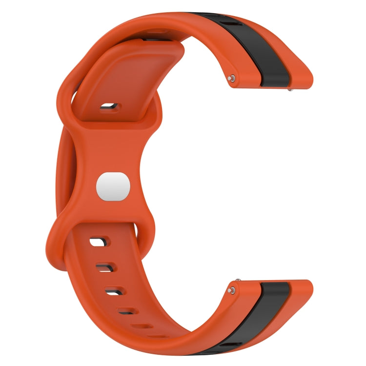For Xiaomi MI Watch Color 2 22mm Butterfly Buckle Two-Color Silicone Watch Band(Orange+Black) - free shipping - PMC TechLife - Order now!