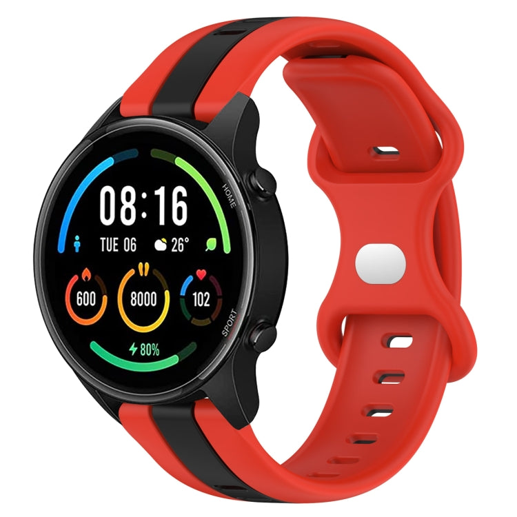 For Xiaomi MI Watch Color 22mm Butterfly Buckle Two-Color Silicone Watch Band(Red+Black) - free shipping - PMC TechLife - Order now!