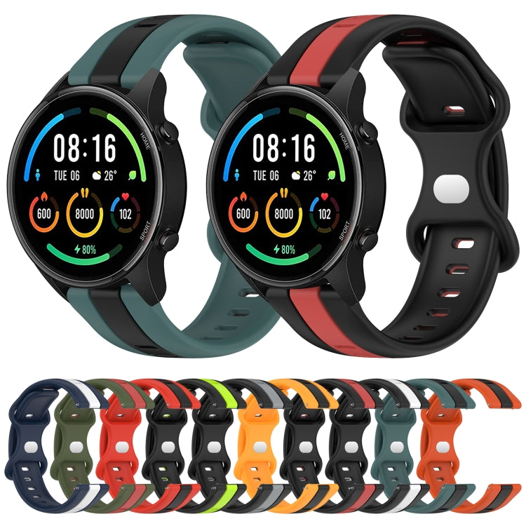 For Xiaomi MI Watch Color 22mm Butterfly Buckle Two-Color Silicone Watch Band(Red+Army Green) - free shipping - PMC TechLife - Order now!