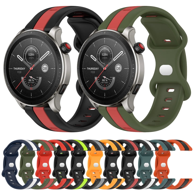 For Amazfit GTR 4 22mm Butterfly Buckle Two-Color Silicone Watch Band(Green+Black) - free shipping - PMC TechLife - Order now!
