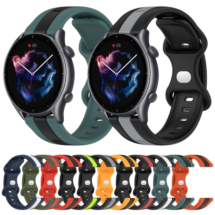 For Amazfit GTR 3 Pro 22mm Butterfly Buckle Two-Color Silicone Watch Band(Orange+Black) - free shipping - PMC TechLife - Order now!