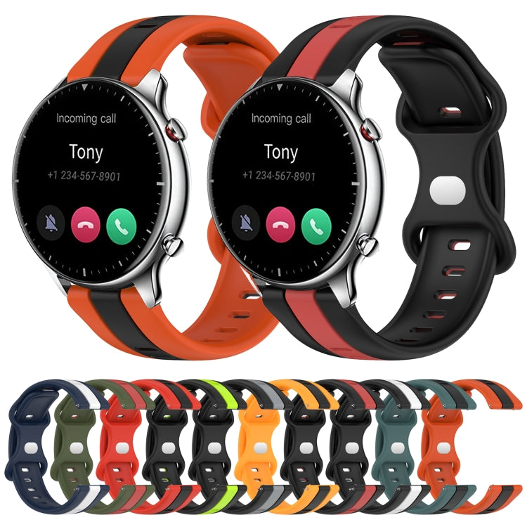 For Amazfit GTR 2 22mm Butterfly Buckle Two-Color Silicone Watch Band(Black+Red) - free shipping - PMC TechLife - Order now!