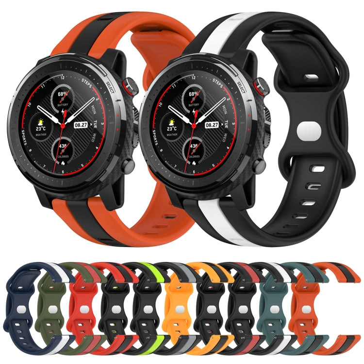 For Amazfit 3 22mm Butterfly Buckle Two-Color Silicone Watch Band(Black+Grey) - free shipping - PMC TechLife - Order now!