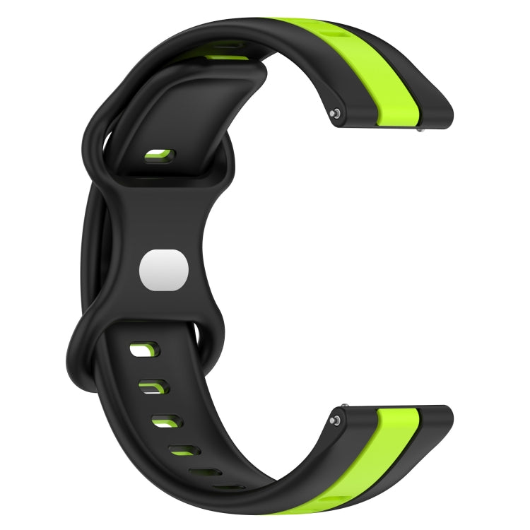 For Amazfit GTR 47mm 22mm Butterfly Buckle Two-Color Silicone Watch Band(Black+Green) - free shipping - PMC TechLife - Order now!