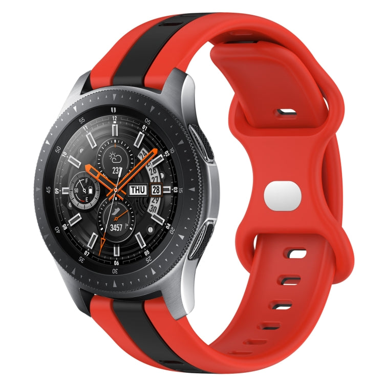 For Samsung Galaxy Watch 46mm 22mm Butterfly Buckle Two-Color Silicone Watch Band(Red+Black) - free shipping - PMC TechLife - Order now!