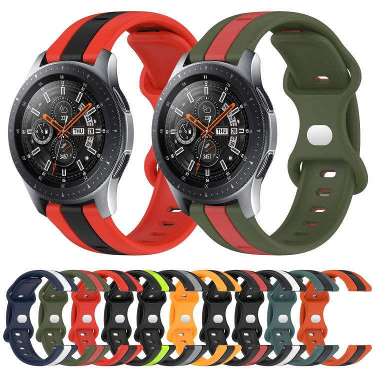 For Samsung Galaxy Watch 46mm 22mm Butterfly Buckle Two-Color Silicone Watch Band(Green+Black) - free shipping - PMC TechLife - Order now!