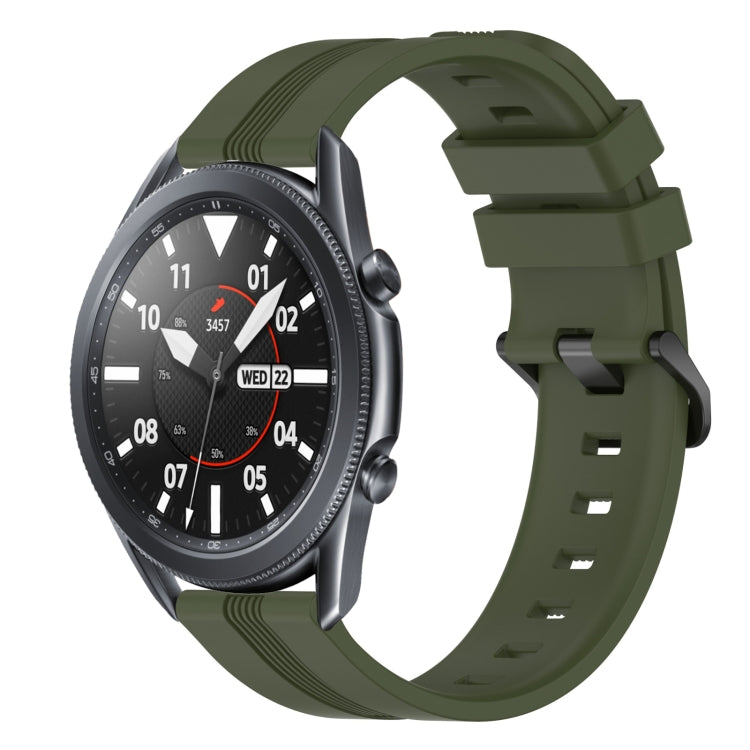 For Samsung Galaxy Watch3 45mm 22mm Concave Striped Slicone Watch Band(Army Green) - free shipping - PMC TechLife - Order now!