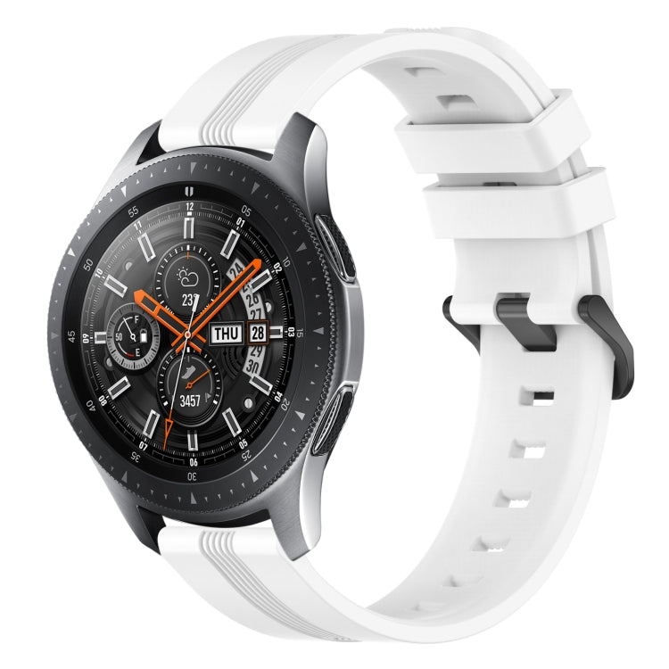 For Samsung Galaxy Watch 46mm 22mm Concave Striped Slicone Watch Band(White) - free shipping - PMC TechLife - Order now!