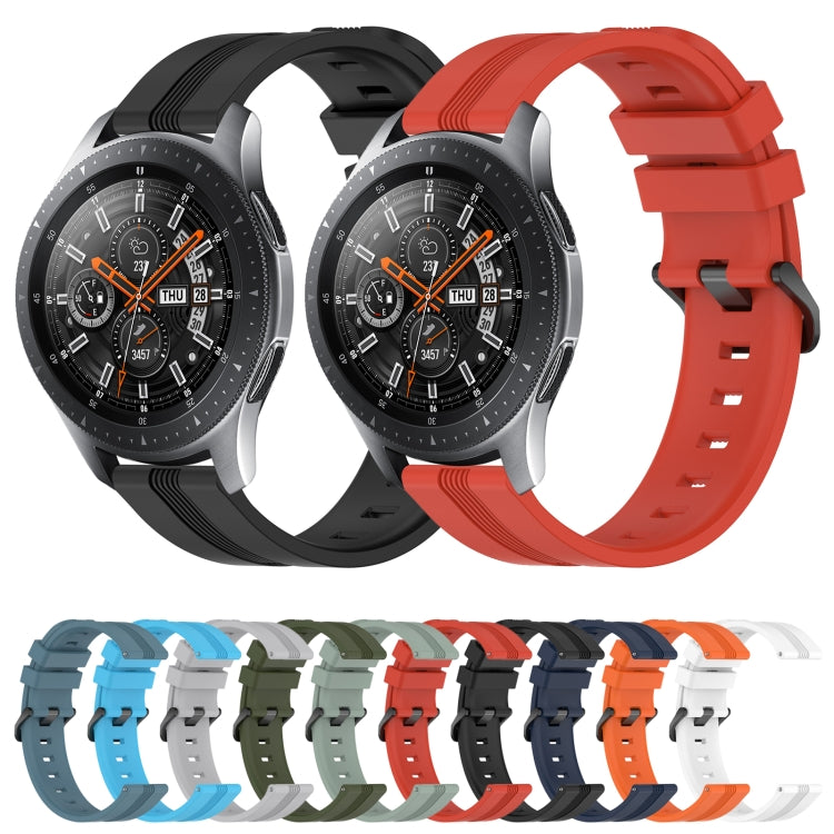 For Samsung Galaxy Watch 46mm 22mm Concave Striped Slicone Watch Band(Red) - free shipping - PMC TechLife - Order now!