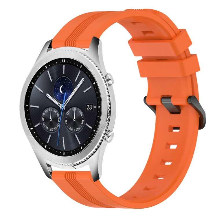 For Samsung Gear S3 Classic 22mm Concave Striped Slicone Watch Band(Orange) - free shipping - PMC TechLife - Order now!