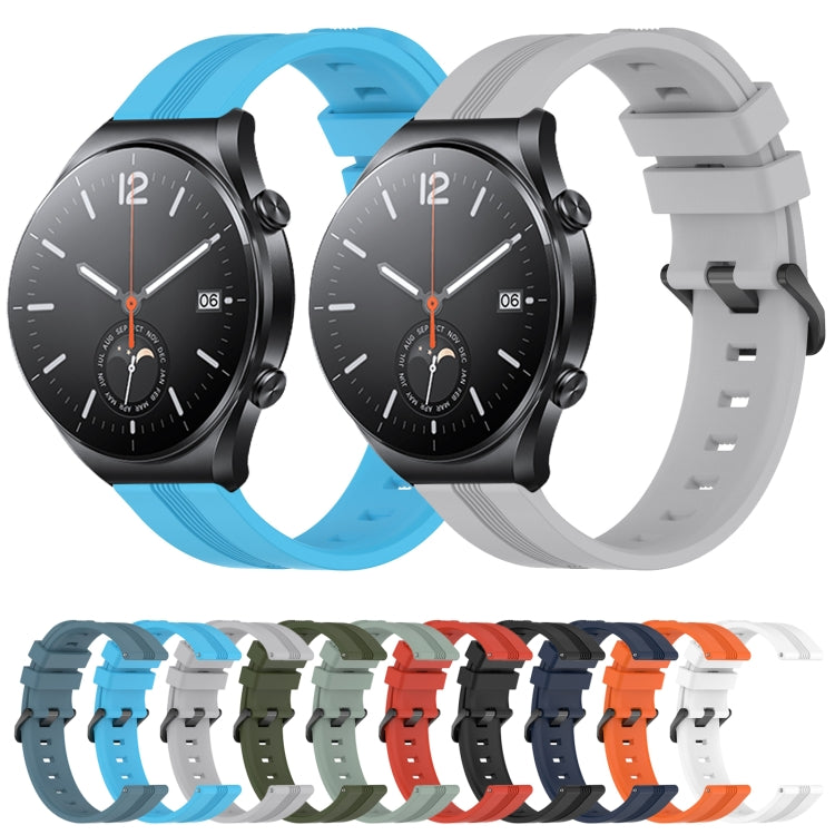 For Xiaomi MI Watch S1 22mm Concave Striped Slicone Watch Band(Sky Blue) - free shipping - PMC TechLife - Order now!