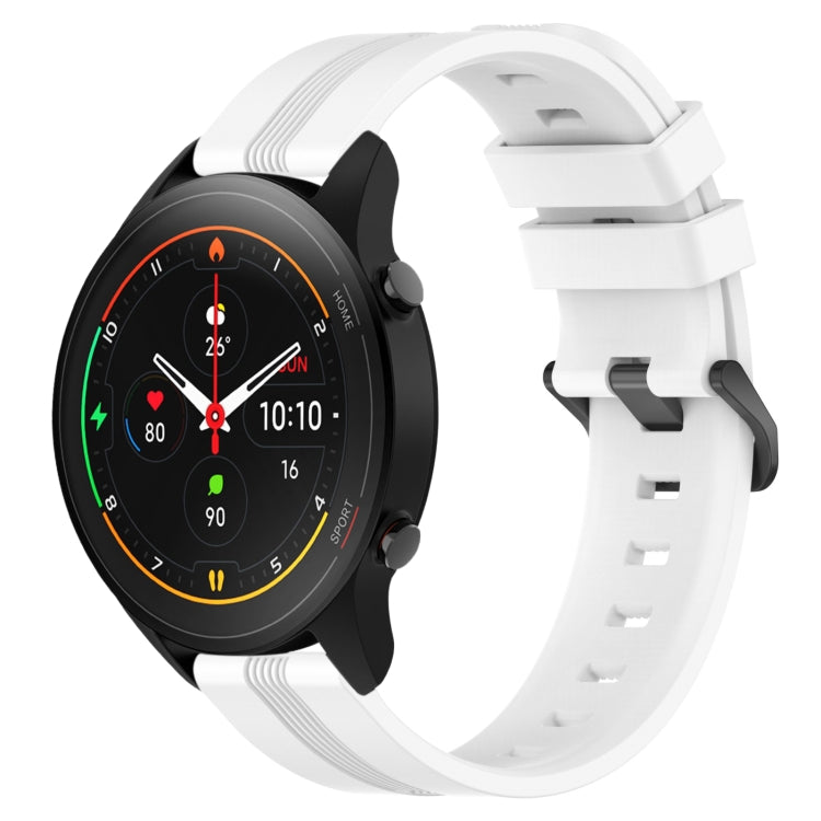 For Xiaomi MI Watch S1 Pro 22mm Concave Striped Slicone Watch Band(White) - free shipping - PMC TechLife - Order now!