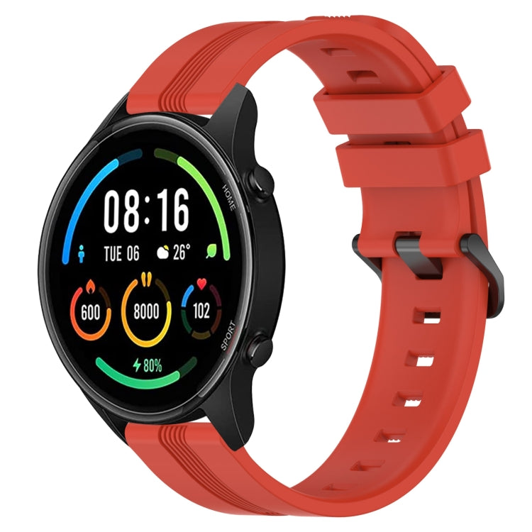 For Xiaomi MI Watch Sport 22mm Concave Striped Slicone Watch Band(Red) - free shipping - PMC TechLife - Order now!