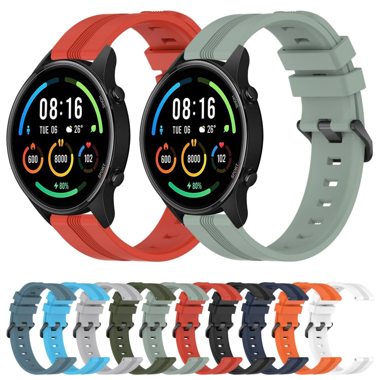 For Xiaomi MI Watch Sport 22mm Concave Striped Slicone Watch Band(Army Green) - free shipping - PMC TechLife - Order now!