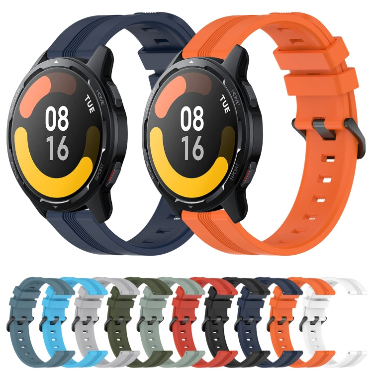 For Xiaomi Watch S1 Active 22mm Concave Striped Slicone Watch Band(White) - free shipping - PMC TechLife - Order now!