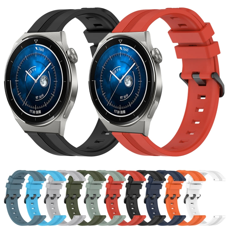 For Huawei Watch GT3 Pro 46mm 22mm Concave Striped Slicone Watch Band(Navy Blue) - free shipping - PMC TechLife - Order now!