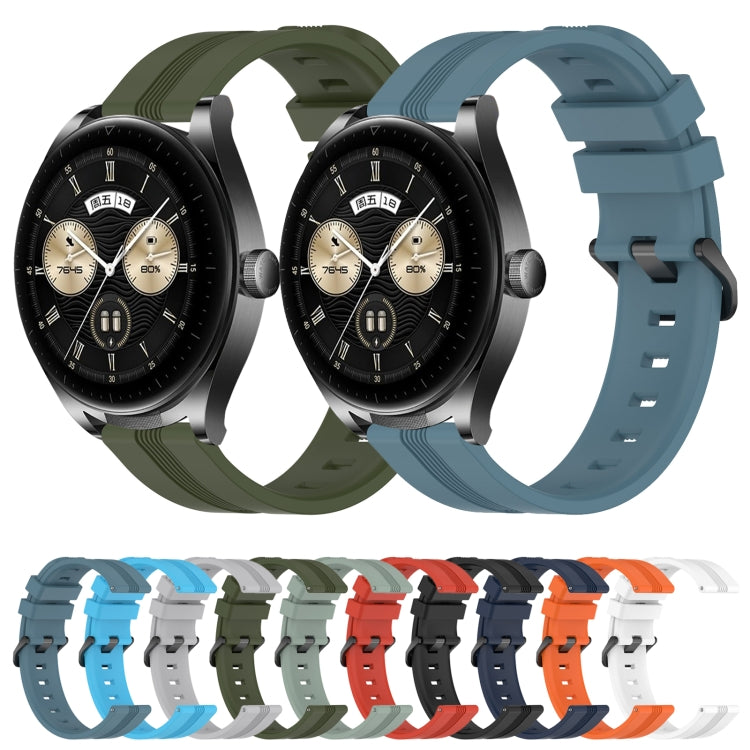 For Huawei Watch Buds 22mm Concave Striped Slicone Watch Band(Orange) - free shipping - PMC TechLife - Order now!
