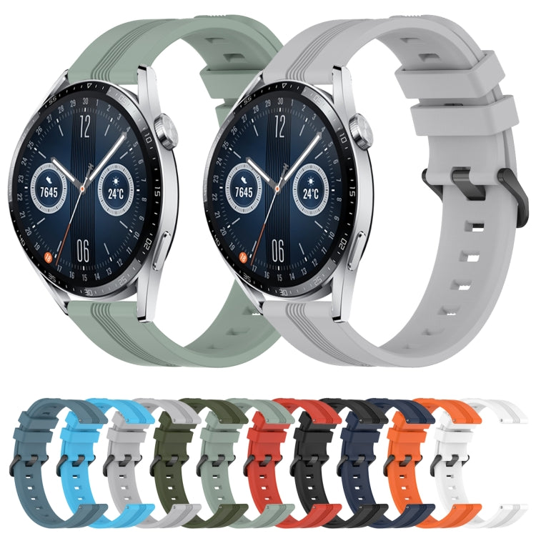 For Huawei Watch GT3 46mm 22mm Concave Striped Slicone Watch Band(Navy Blue) - free shipping - PMC TechLife - Order now!
