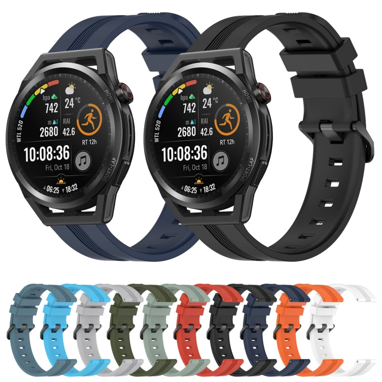 For Huawei Watch GT Runner 22mm Concave Striped Slicone Watch Band(White) - free shipping - PMC TechLife - Order now!