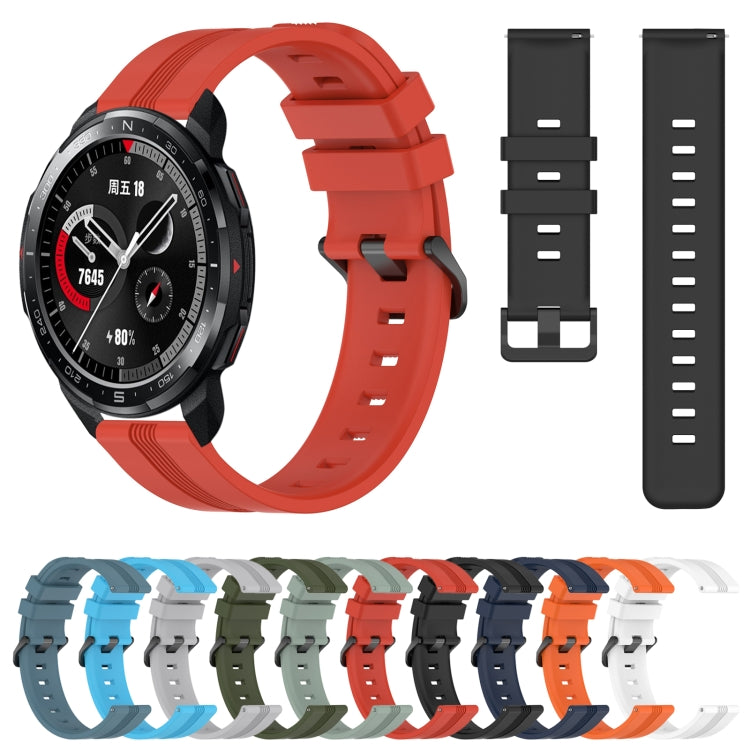 For Honor Watch GS Pro 22mm Concave Striped Slicone Watch Band(Red) - free shipping - PMC TechLife - Order now!