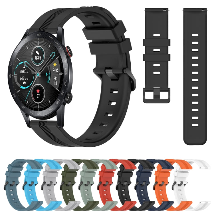 For Honor Magic Watch 2 46mm 22mm Concave Striped Slicone Watch Band(White) - free shipping - PMC TechLife - Order now!