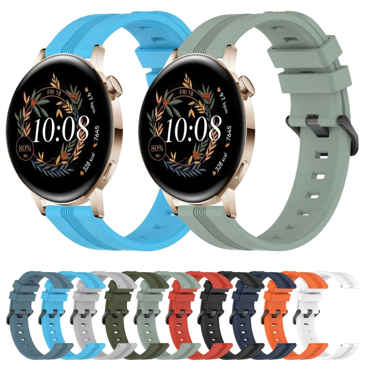 For Huawei Watch GT3 42mm 20mm Concave Striped Slicone Watch Band(Army Green) - free shipping - PMC TechLife - Order now!