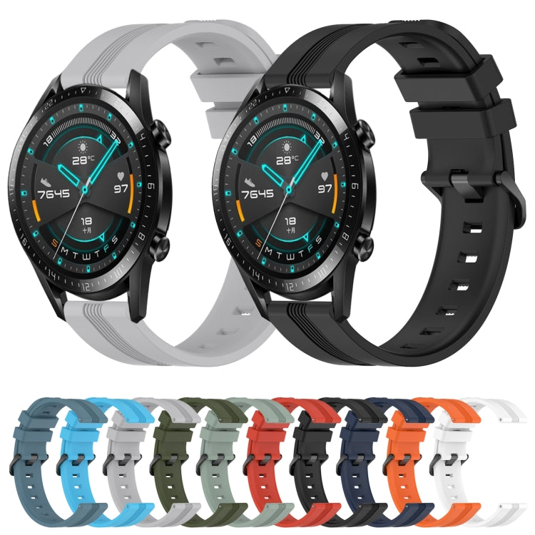 For Huawei Watch GT2 42mm 20mm Concave Striped Slicone Watch Band(Grey) - free shipping - PMC TechLife - Order now!