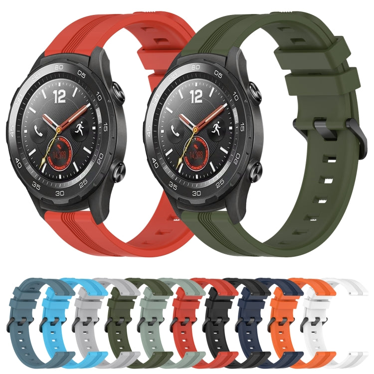 For Huawei Watch 2 20mm Concave Striped Slicone Watch Band(Red) - free shipping - PMC TechLife - Order now!
