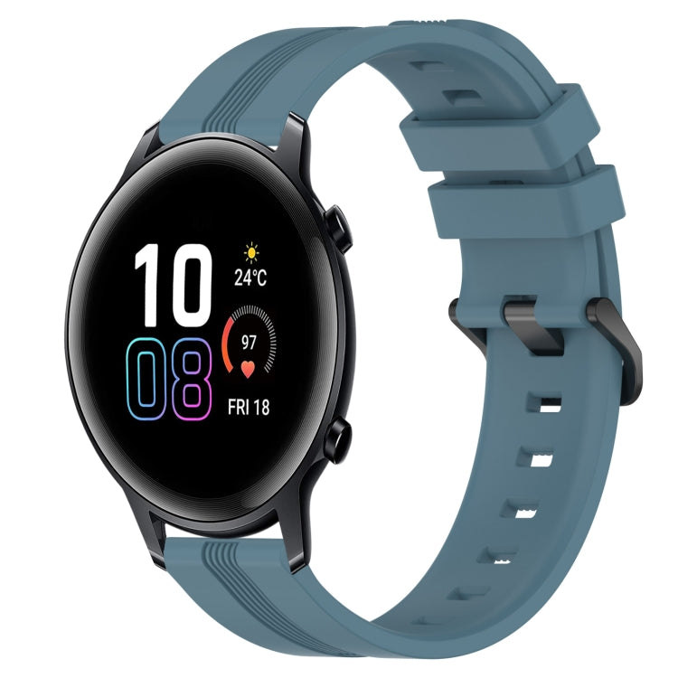 For Honor MagicWatch2 42mm 20mm Concave Striped Slicone Watch Band(Rock Cyan) - free shipping - PMC TechLife - Order now!