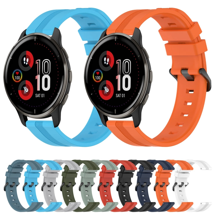 Compatible with Garmin Venu 2 Plus 20mm Concave Striped Slicone Watch Band(Navy Blue) - free shipping - PMC TechLife - Order now!