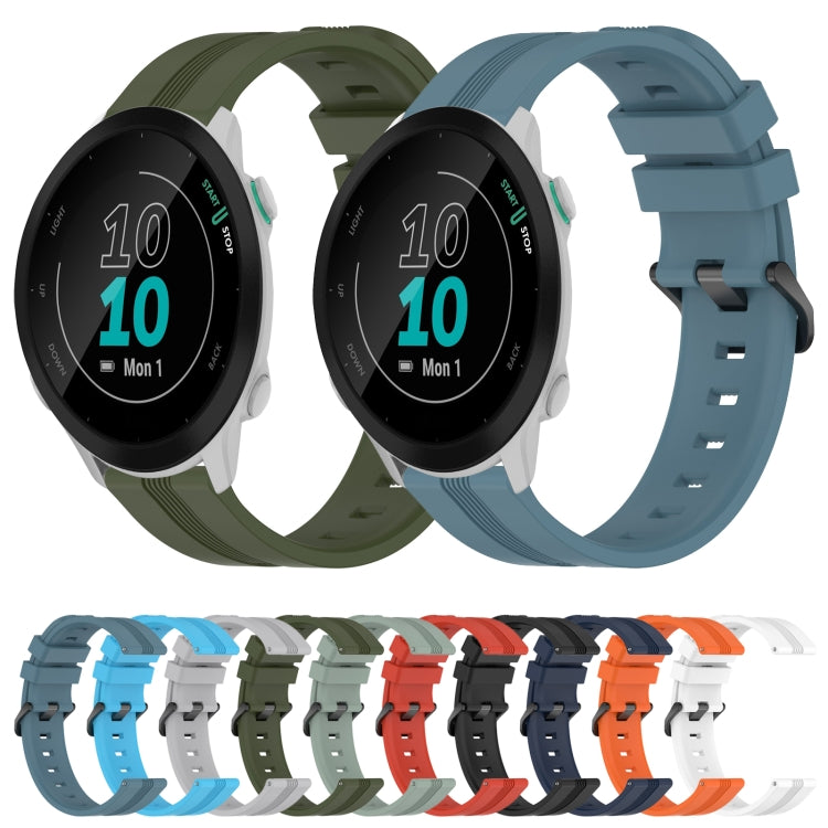 Compatible with Garmin Compatible witherunner 158 20mm Concave Striped Slicone Watch Band(Rock Cyan) - free shipping - PMC TechLife - Order now!