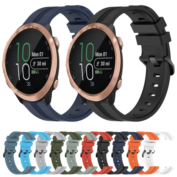Compatible with Garmin Compatible witherunner 645 Music 20mm Concave Striped Slicone Watch Band(Grayish Green) - free shipping - PMC TechLife - Order now!