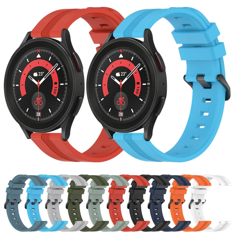 For Samsung Galaxy Watch5 Pro 45mm 20mm Concave Striped Slicone Watch Band(Grey) - free shipping - PMC TechLife - Order now!