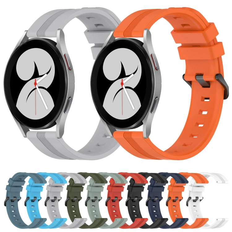 For Samsung Galaxy Watch4 40mm 20mm Concave Striped Slicone Watch Band(Orange) - free shipping - PMC TechLife - Order now!