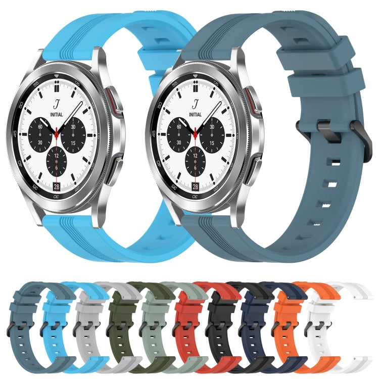 For Samsung  Galaxy Watch 4 Classic 42mm 20mm Concave Striped Slicone Watch Band(Grey) - free shipping - PMC TechLife - Order now!