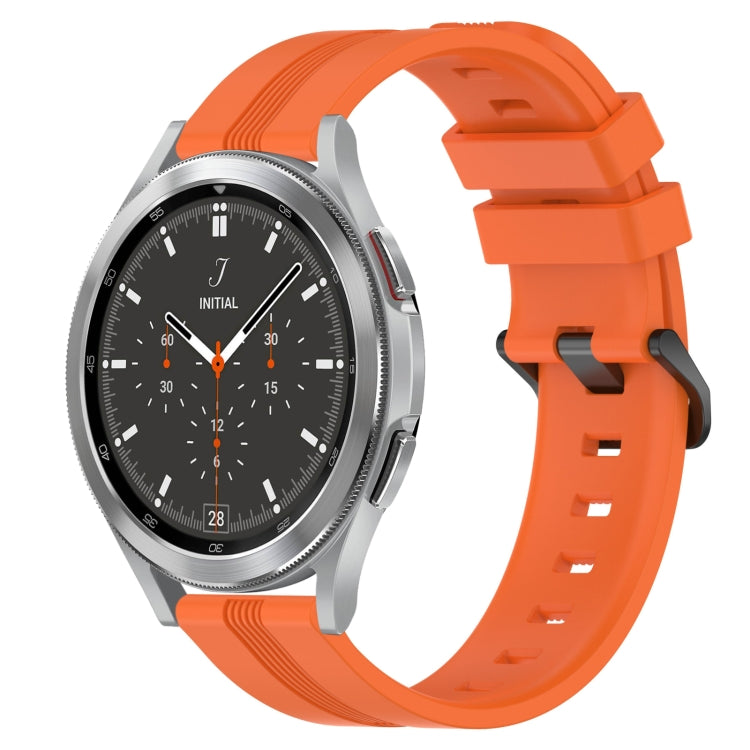 For Samsung  Galaxy Watch 4 Classic 46mm 20mm Concave Striped Slicone Watch Band(Orange) - free shipping - PMC TechLife - Order now!