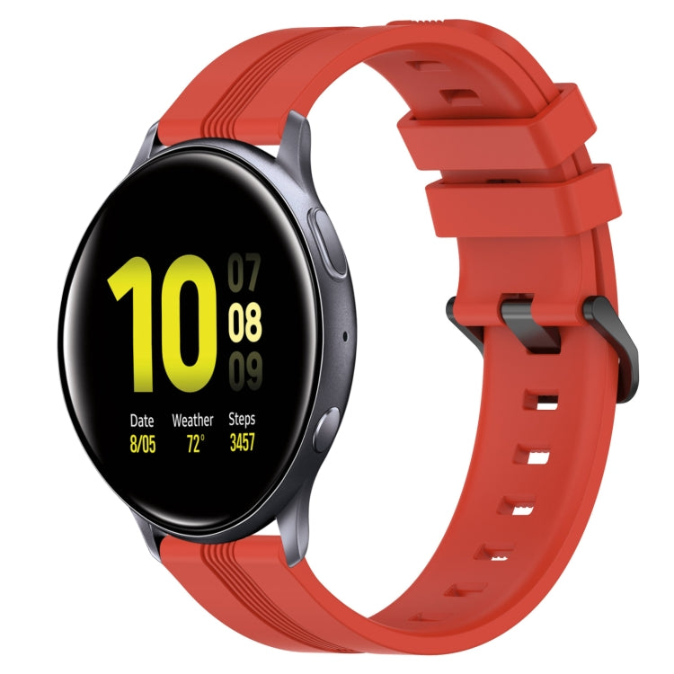 For Samsung Galaxy Watch Active 2 40mm 20mm Concave Striped Slicone Watch Band(Red) - free shipping - PMC TechLife - Order now!