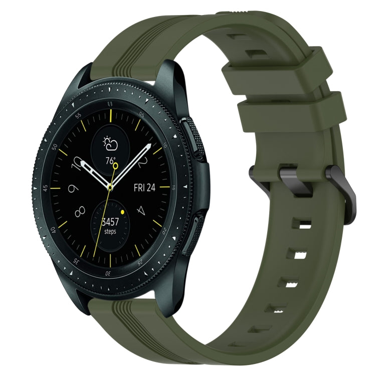 For Samsung Galaxy Watch 42mm 20mm Concave Striped Slicone Watch Band(Army Green) - free shipping - PMC TechLife - Order now!