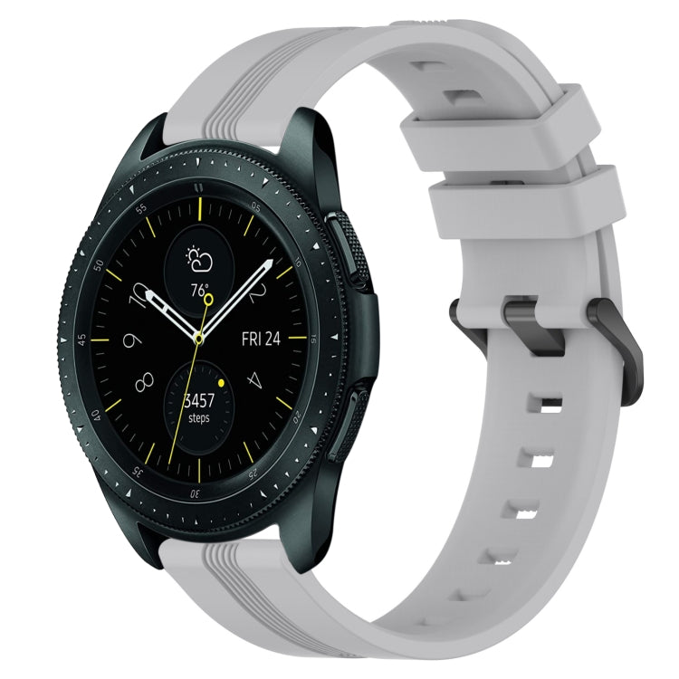 For Samsung Galaxy Watch 42mm 20mm Concave Striped Slicone Watch Band(Grey) - free shipping - PMC TechLife - Order now!