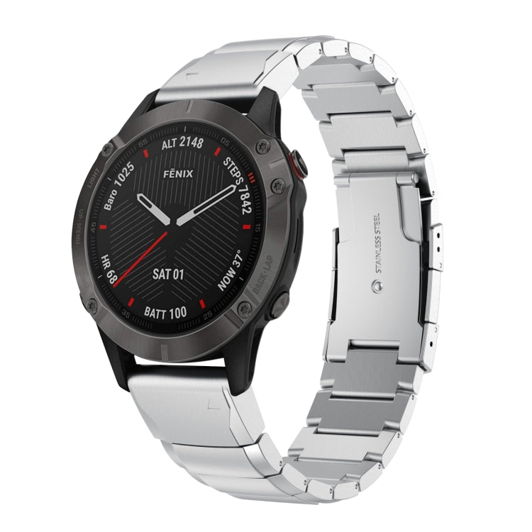 Compatible with Garmin Fenix 6X 26mm Tortoise Shell Stainless Steel Watch Band(Sliver) - free shipping - PMC TechLife - Order now!