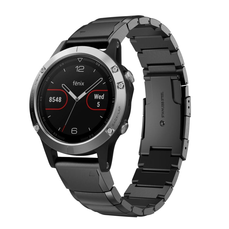 Compatible with Garmin Fenix 5 22mm Tortoise Shell Stainless Steel Watch Band(Black) - free shipping - PMC TechLife - Order now!