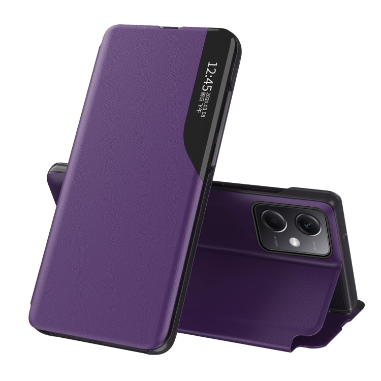 For Xiaomi Poco X5 Side Display Adsorption Leather Phone Case(Purple) - free shipping - PMC TechLife - Order now!