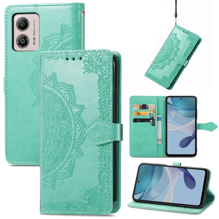 For Motorola  Moto G53 5G Mandala Flower Embossed Horizontal Flip Leather Phone Case(Green) - free shipping - PMC TechLife - Order now!