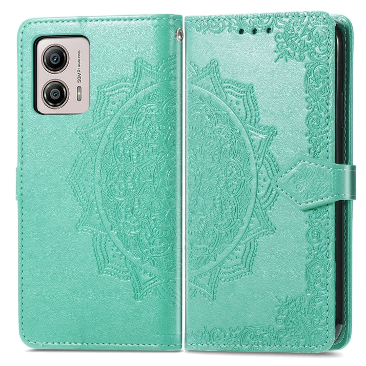 For Motorola  Moto G53 5G Mandala Flower Embossed Horizontal Flip Leather Phone Case(Green) - free shipping - PMC TechLife - Order now!